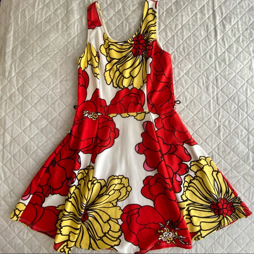 Bright Floral Print Dress